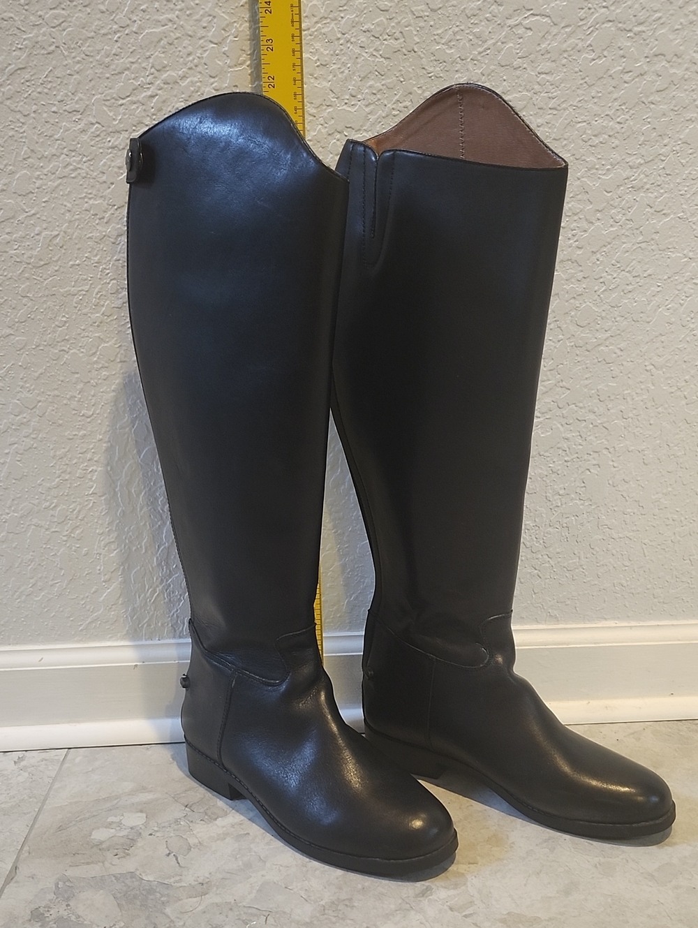 Worn Once Black Zippered Dublin Dressage Tall Boots 11 Wide Calf